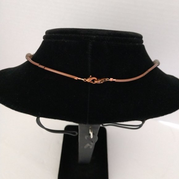 Handmade Gray And Brown Statement Necklace With Shells Agate Copper Plated Tubes - Picture 16 of 16